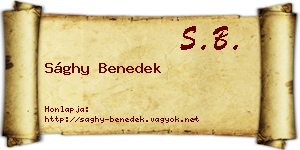 Sághy Benedek névjegykártya