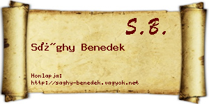 Sághy Benedek névjegykártya